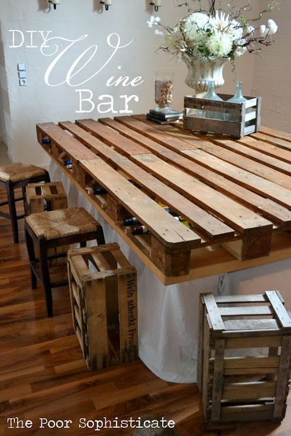 DIY Pallet Wine Bar. Get the full instructions 