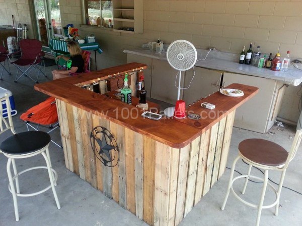 DIY Pallet Mini Bar. 