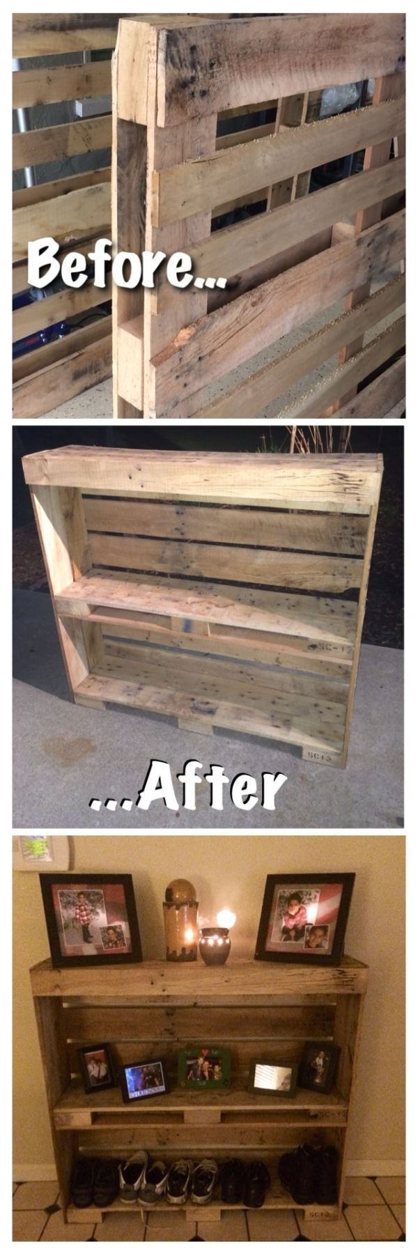 Easy Pallet Storage for Shoes and Other Things. 