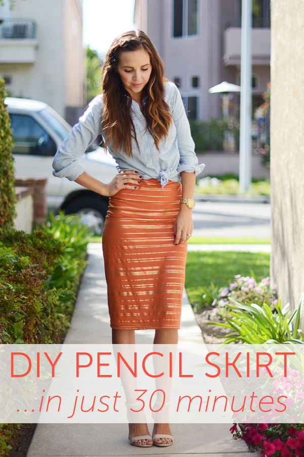 DIY Pencil Skirt In Just 30 Minutes. 