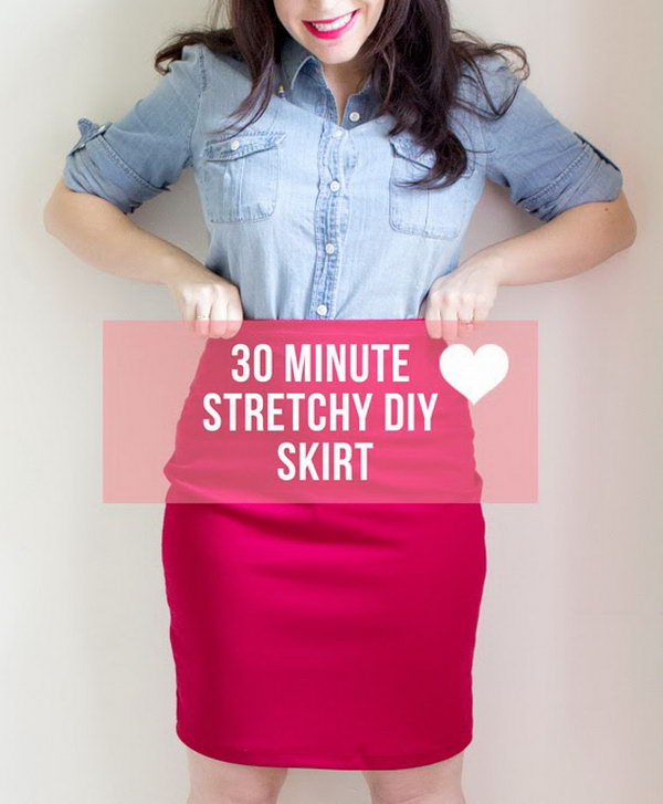 30 Minute Stretchy DIY Skirt. 