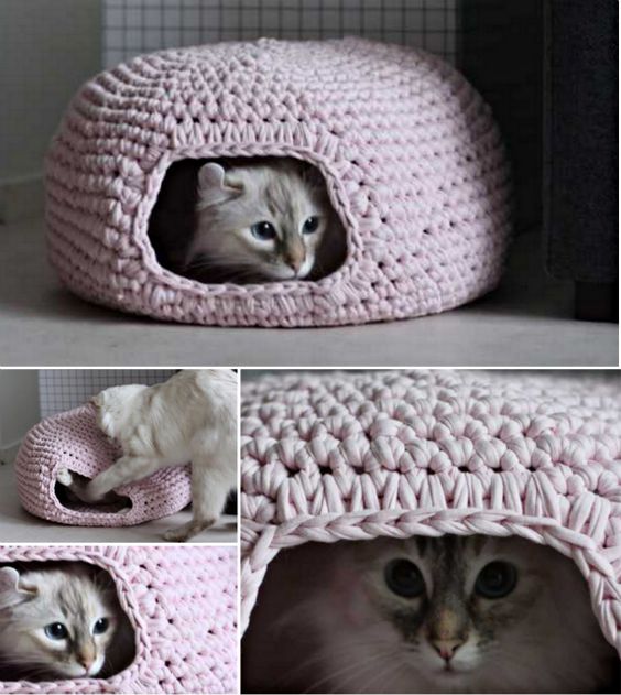 DIY Crochet Cat Bed. 