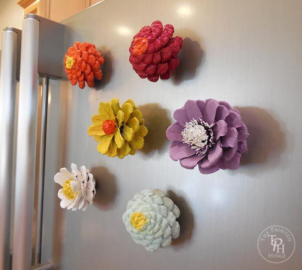 Pinecone Refrigerator Magnets Tutorial 