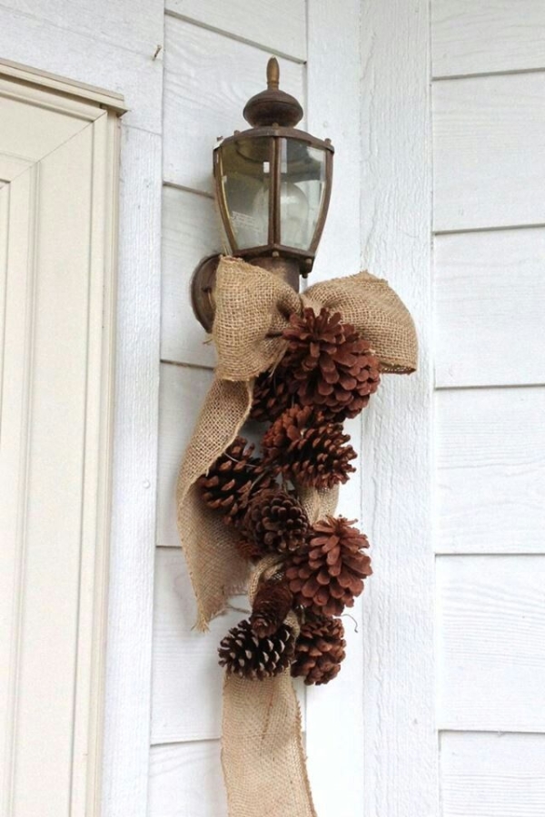 Burlap Pinecone Wreath 