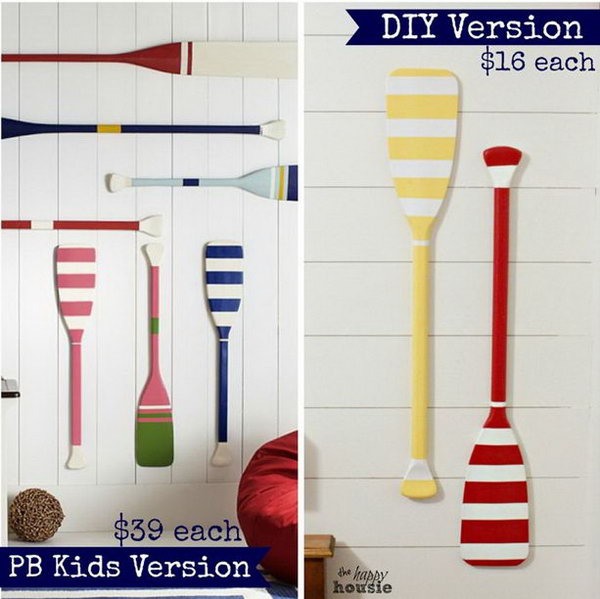 Kids DIY Knockoff Oar Decor