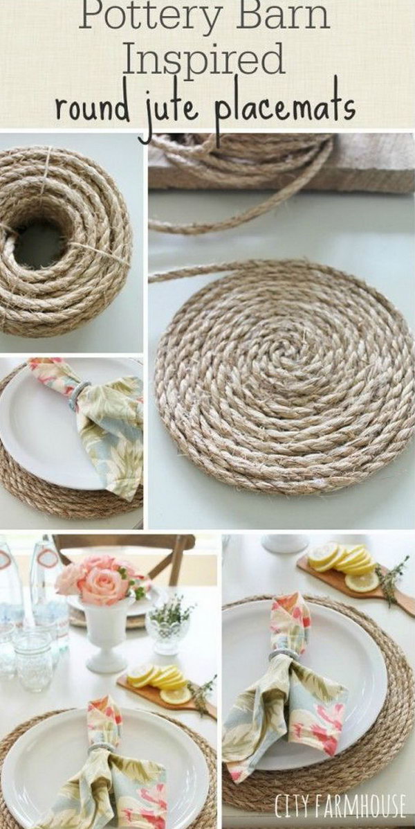 Pottery Barn Inspired Round Jute Placemats