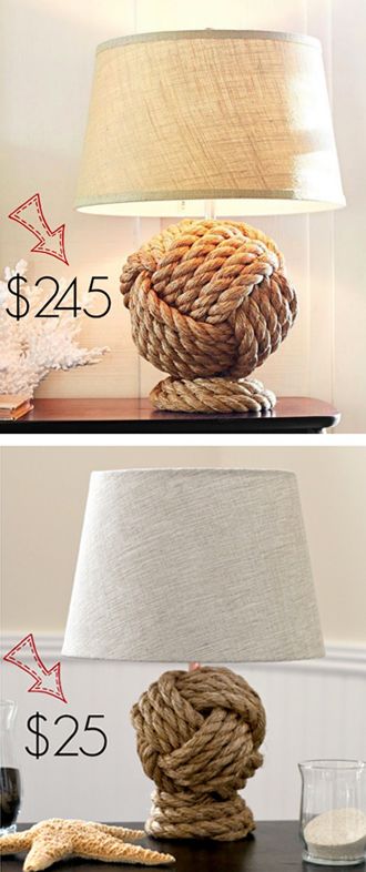 Pottery Barn Knockoff Rope Knot Lamp. 