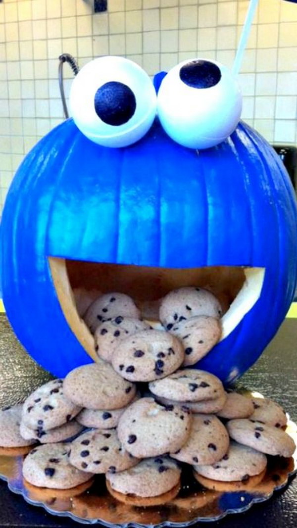 Cookie Monster Pumpkin. 