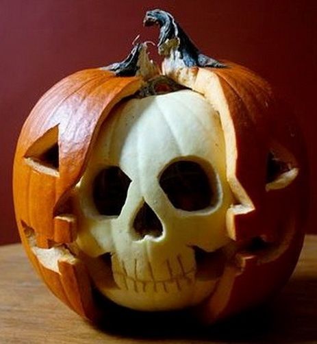 Skeleton Pumpkin Carving. 