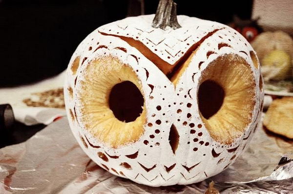 DIY Owl Pumpkin. 