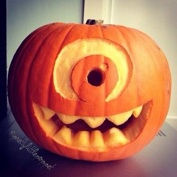 Monster Carved Pumpkin. 