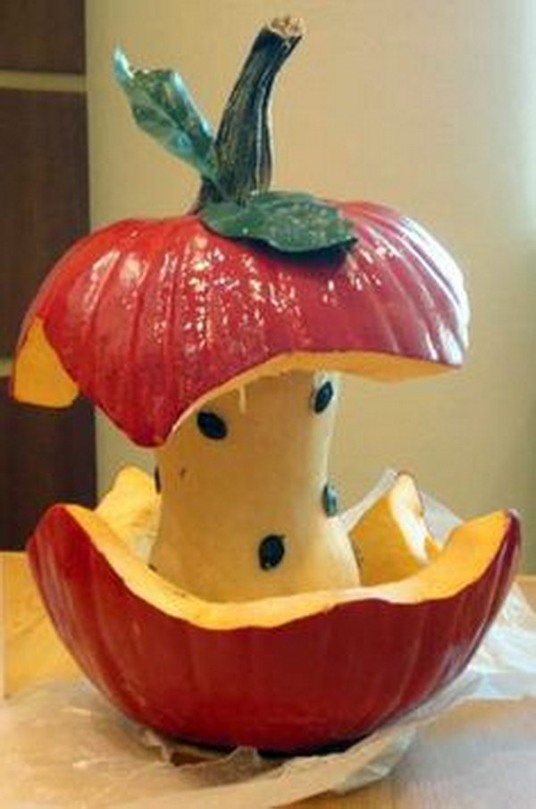 Apple Core Carved Pumpkin. 
