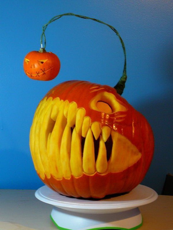 Amazing Angler Fish Pumpkin. 