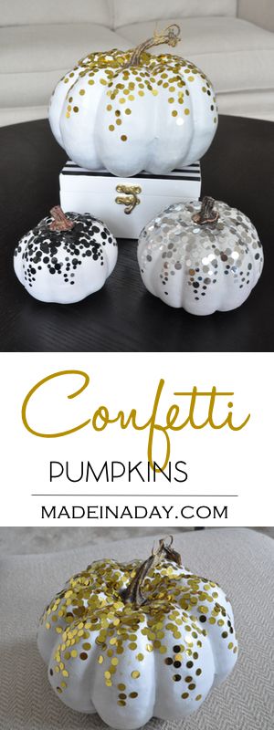 DIY Confetti Pumpkins. 