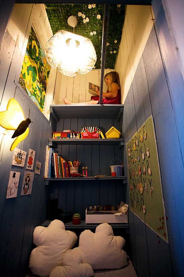 An Ordinary Closet Turned Into A Small Hide Out For Kids
