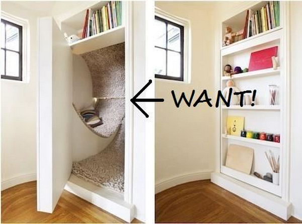 Secret Reading Nook with a Bookshelf Door