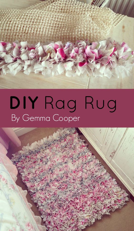 DIY Rag Rug Using Old Bedding. 