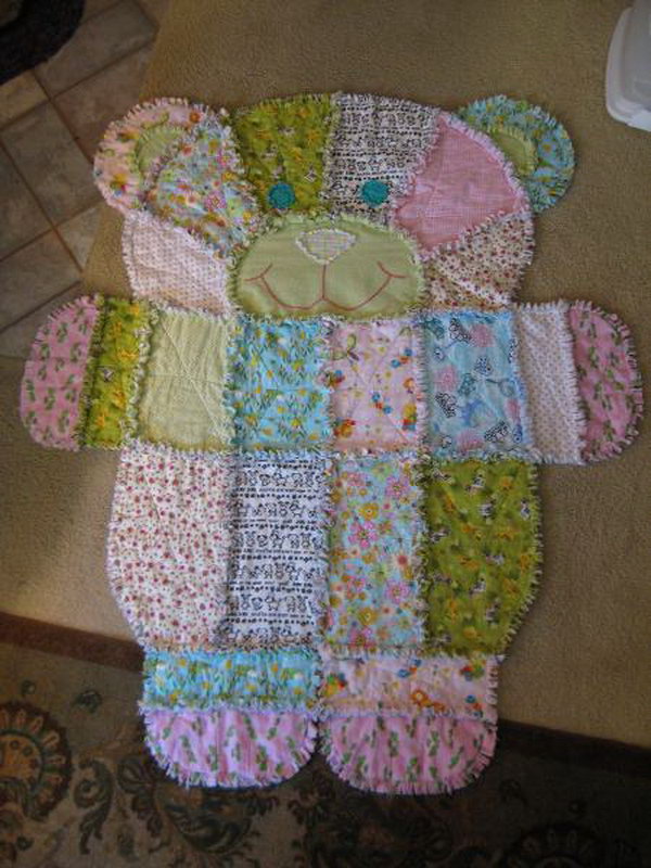 Teddy Bear Baby Rug. How cute would this be in a vintage bear themed little girl's room.