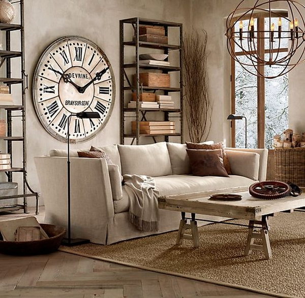 Industrial Living Room Ideas with Vintage and Rustic Style. 
