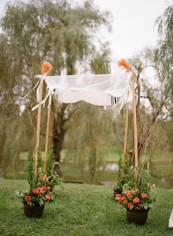 Potted Flowers Wedding Chuppah. 