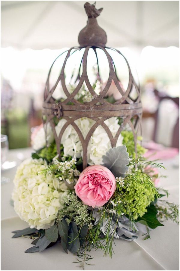 Rustic, Vintage-Styled Wedding Centerpieces. 