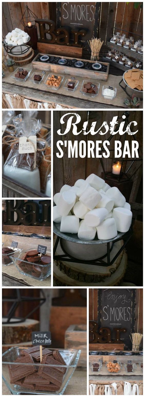 Rustic S'mores Bar Station. 