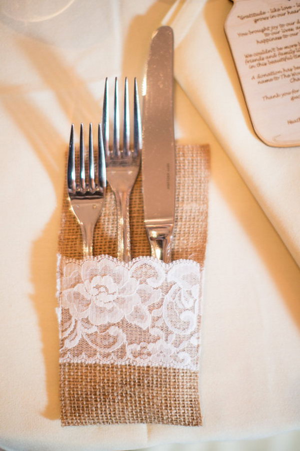 Burlap Wedding Table Idea. 