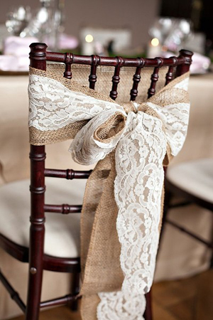 Decorate The Chairs With Burlap And Lace. 