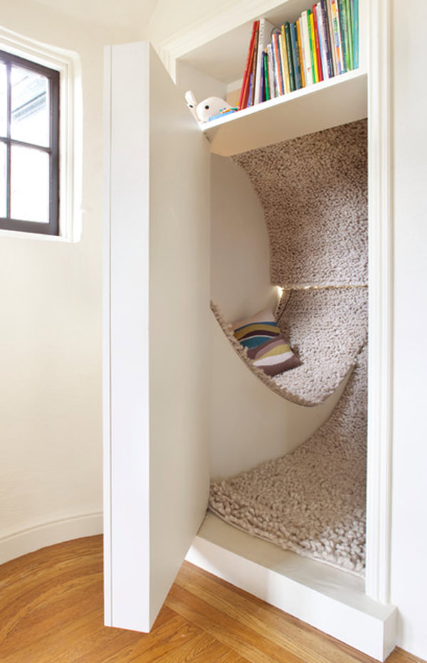 install hidden bookcase door over carpet