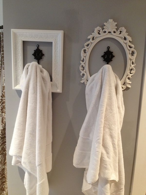 DIY Framed Towel Hooks