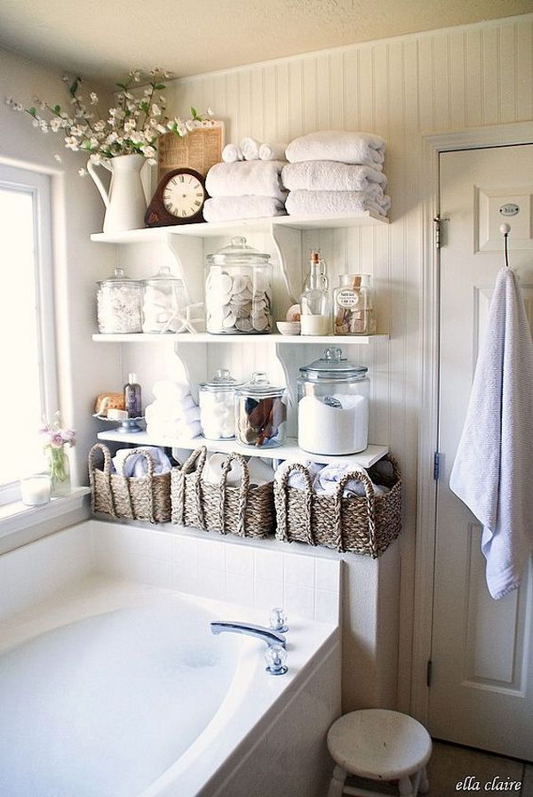 Shabby Chic Bathroom Open Storage 