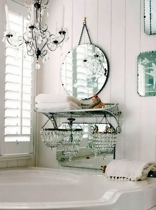 Vintage Chic White Bathroom Decor  