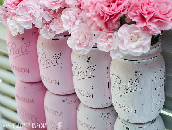 DIY Shabby Chic Mason Jar 