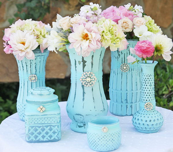 Old Milk Jug Carrier Using To Hold Mason Jars With Flowers For Table Decor 