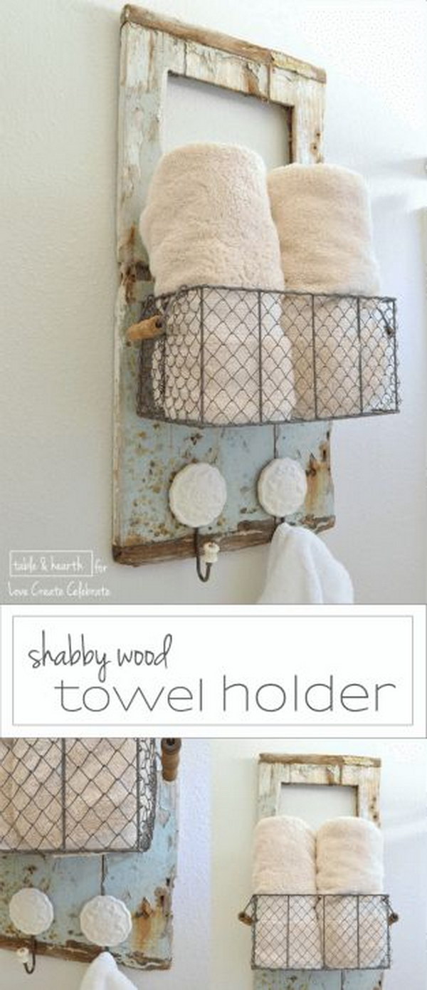 Shabby Wall Organizer And Towel Holder. 