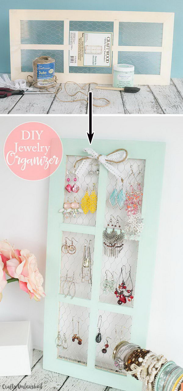 Chicken Wire DIY Jewelry Holder. 