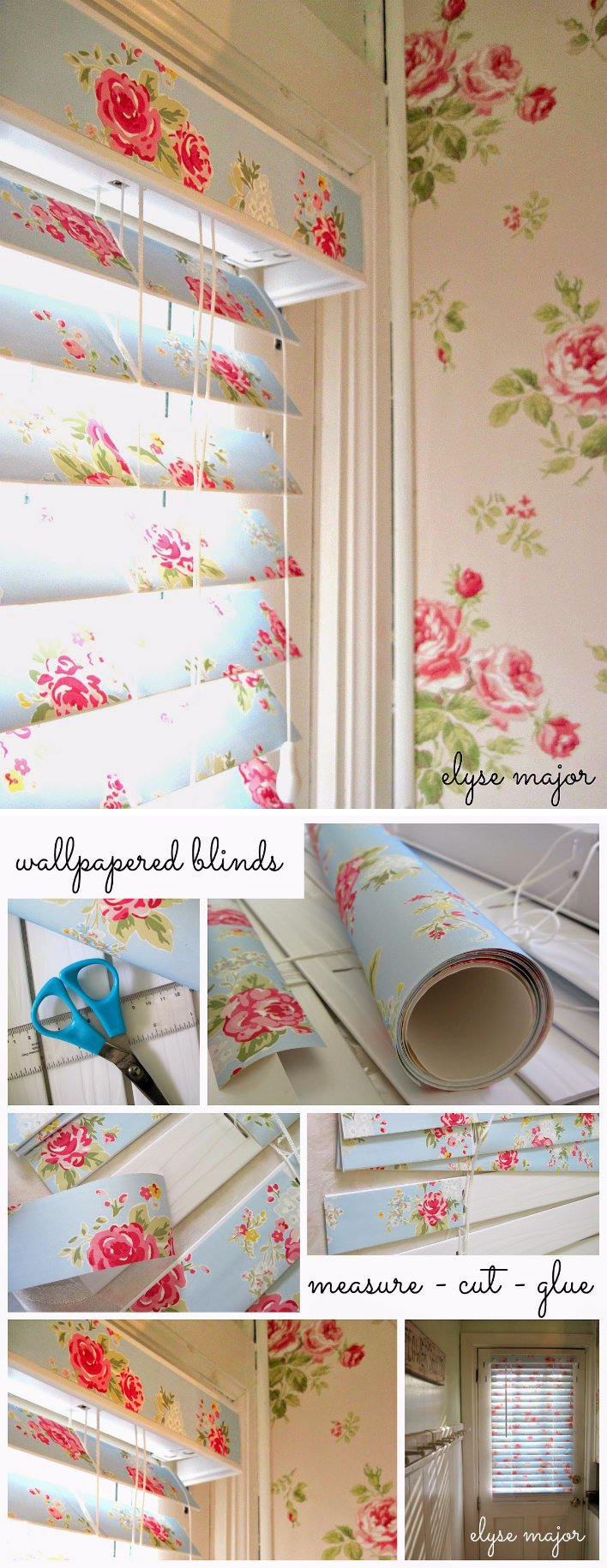 Shabby Chic Wallpaper Covered Blinds. 