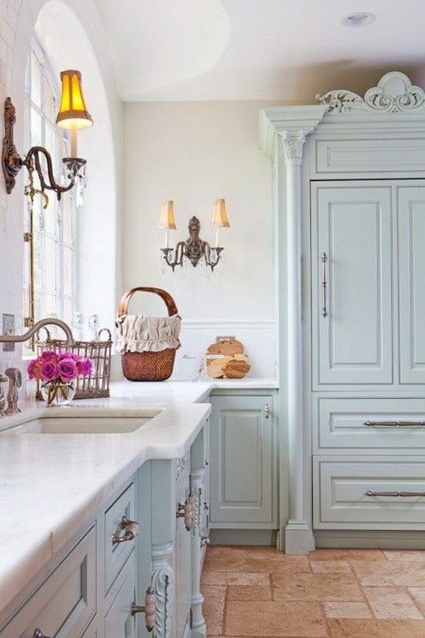Amazing Pale Blue French Cabinets. 