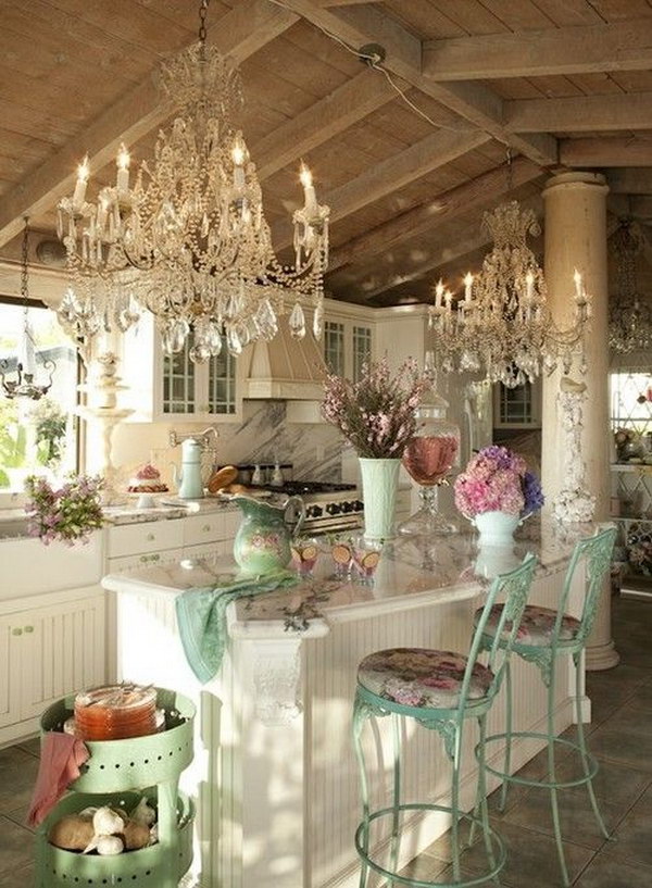 Sparkling French Shabby Chic Kitchen. 