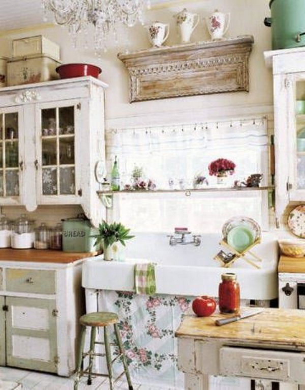 Vintage Shabby Chic Kitchen. 