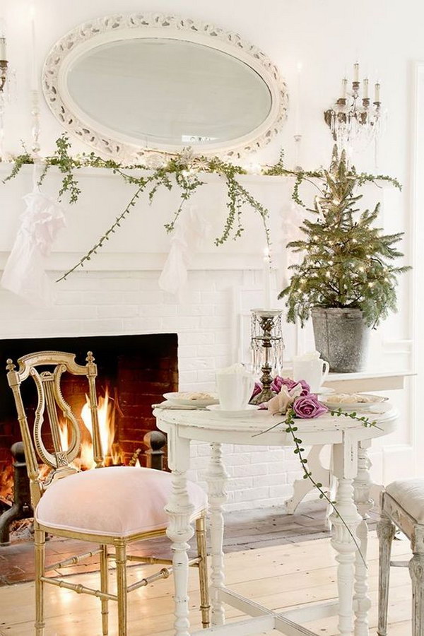 Shabby Chic Fireplace Decor 