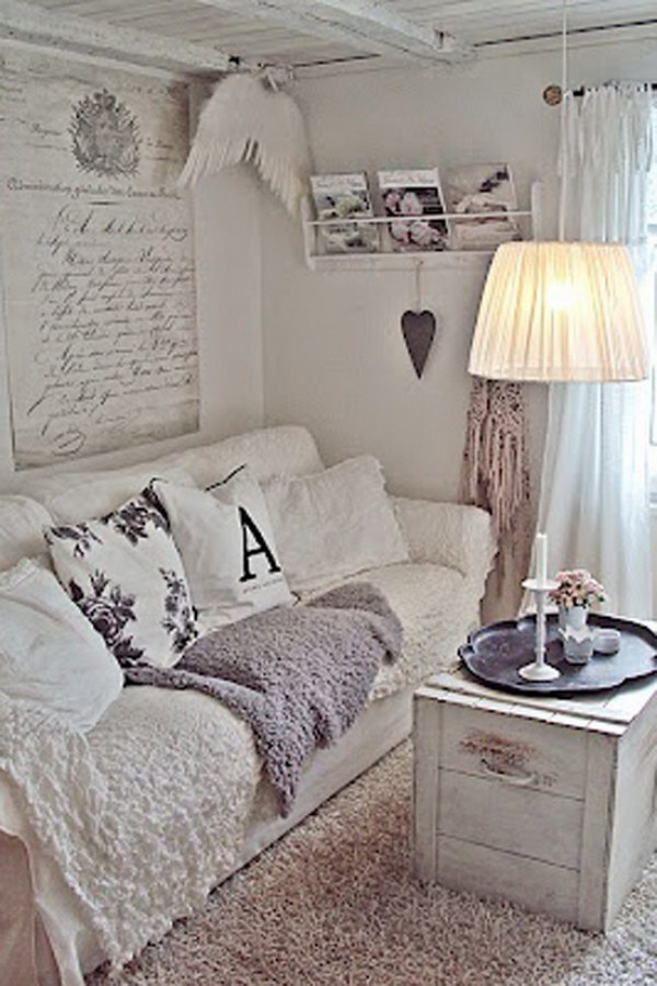 55 Romantic Shabby Chic Living Room Ideas 