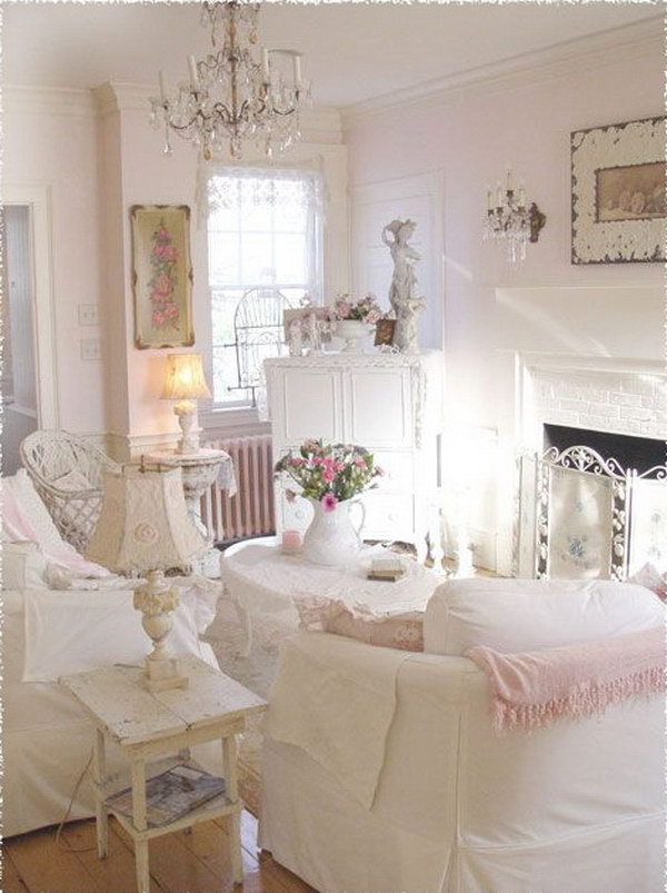 55 Romantic Shabby Chic Living Room Ideas