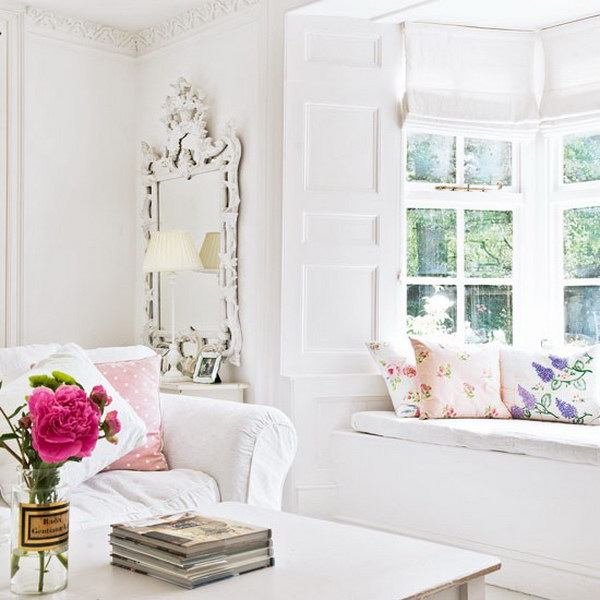  White Shabby Chic Living Room  