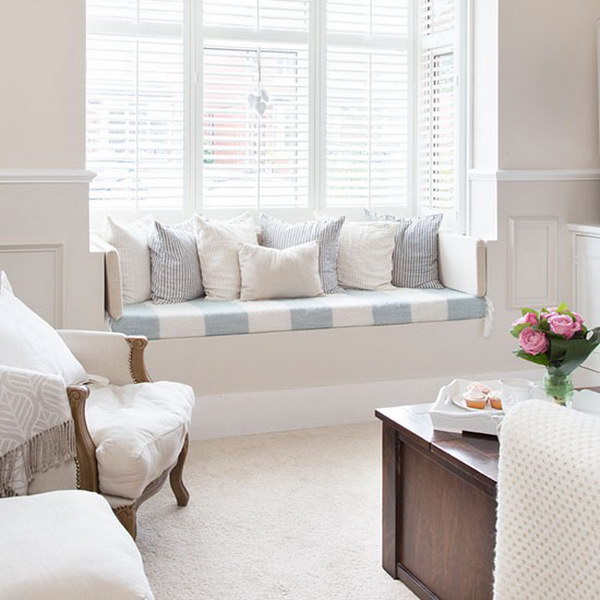 Shabby Chic Living Room with Cozy Window Seat 