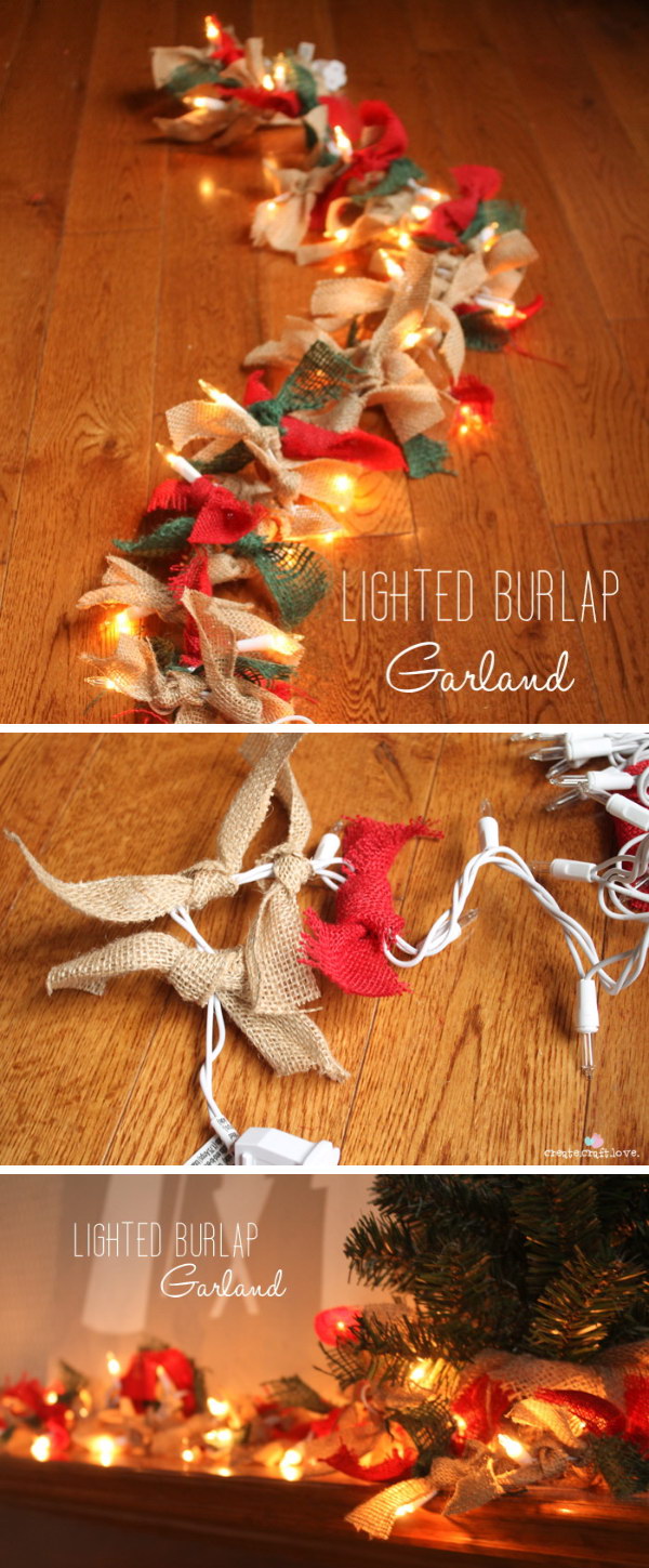 Lighted Burlap Garland. 