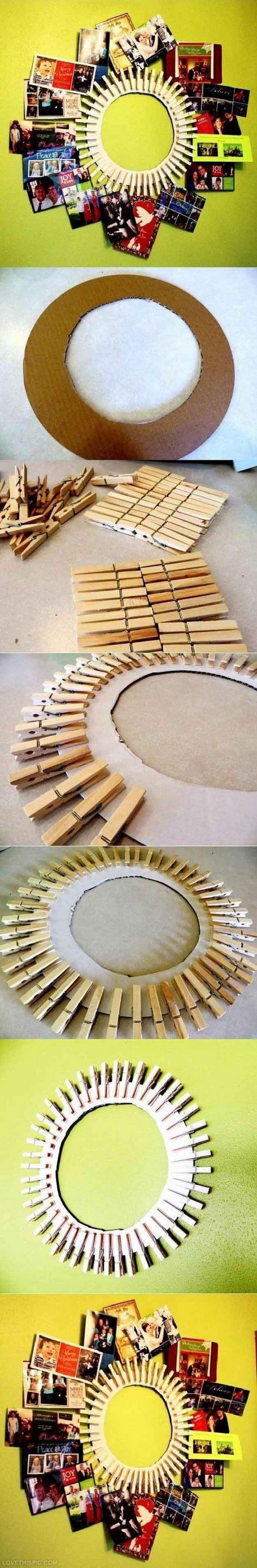 DIY Clothespin Photo Frame 