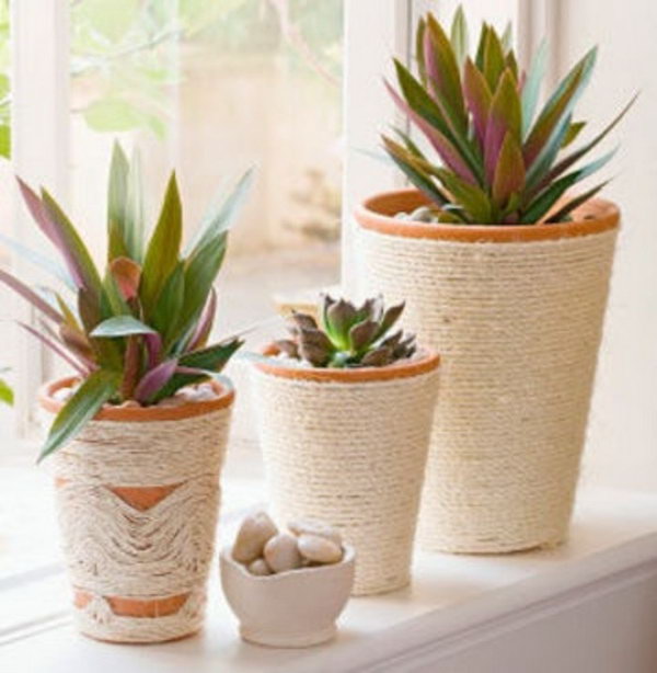Rope-wrapped Pots. See more 