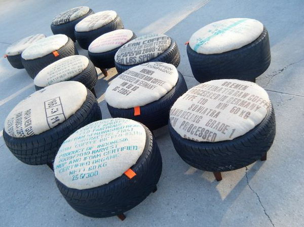 Tire Garden Stools. 