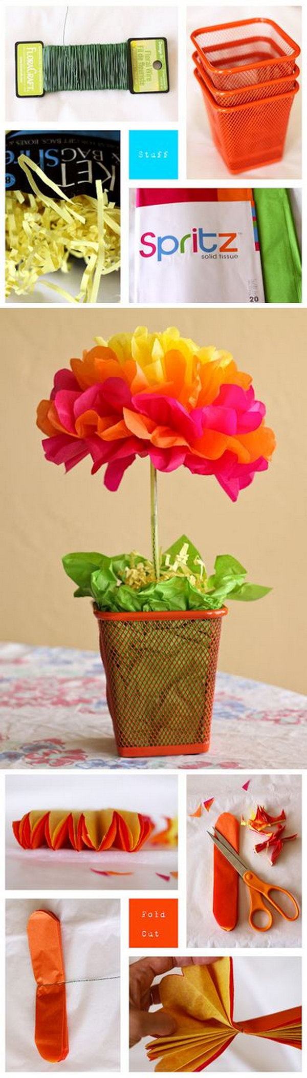 Tissue Paper Flower Centerpieces. 